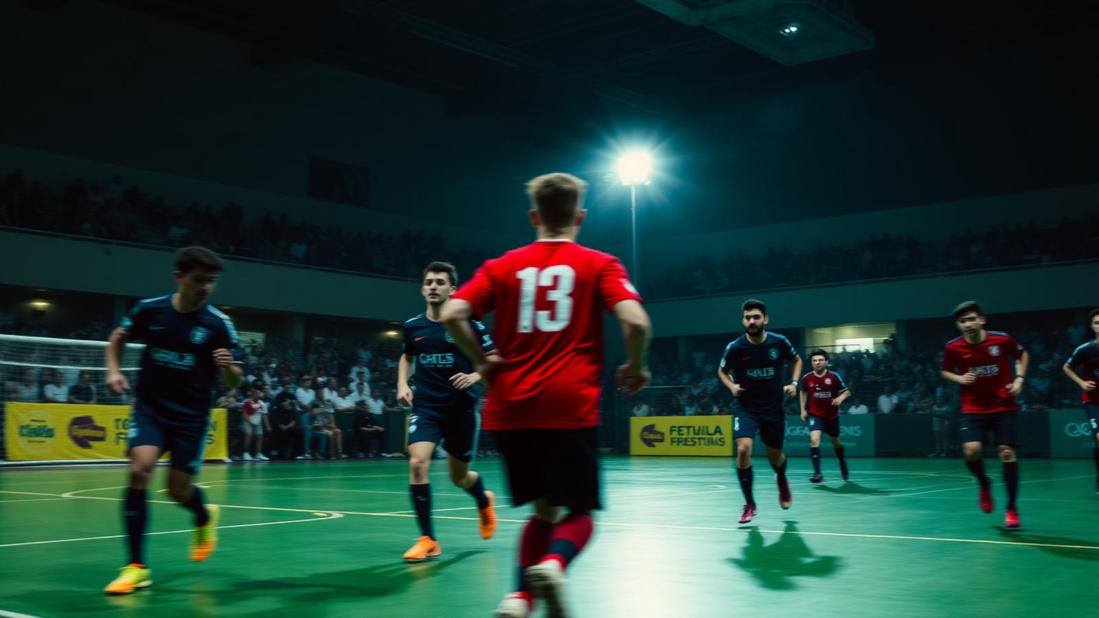 Partida de futsal no ginásio de Itamaraju